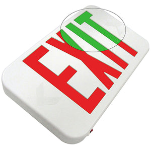 LED Exit Sign | Compact Thermoplastic Red/Green Selectable | Rounded Edge
