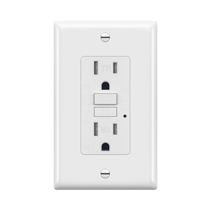 15 Amp GFCI Tamper/Weather-Resistant Outlet, Self Testing, Self Grounding with LED Indicator - White