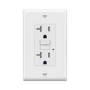 20 Amp GFCI Tamper-Resistant Outlet, Self Testing, Self Grounding with LED Indicator - White